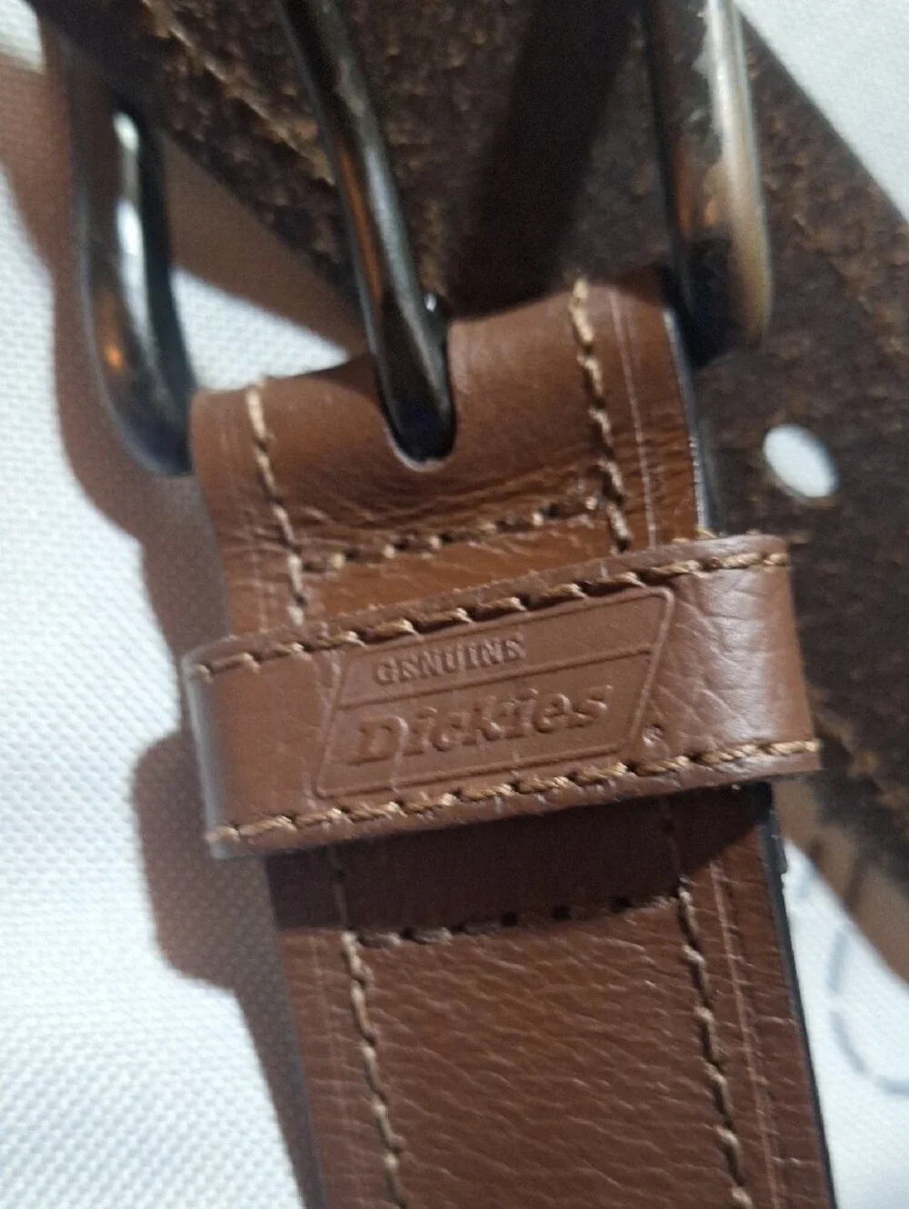 Dickie's Men's Brown Leather Belt - Classic Casual Style